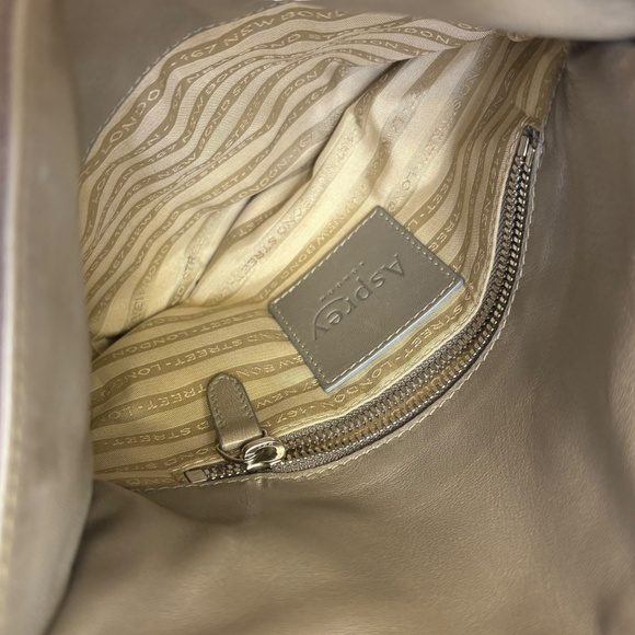 Asprey London grey taupe suede and leather mini bag - Picture 11 of 11